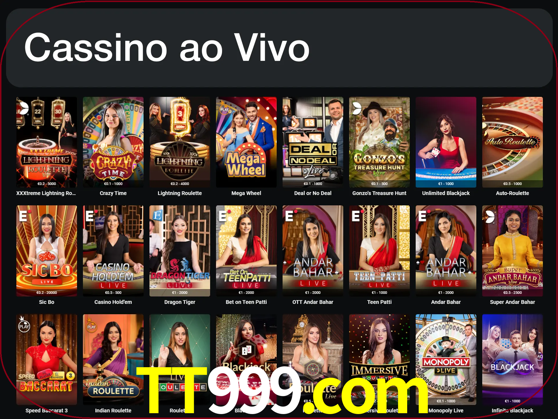 Jogue jogos de cassino com um verdadeiro dealer.