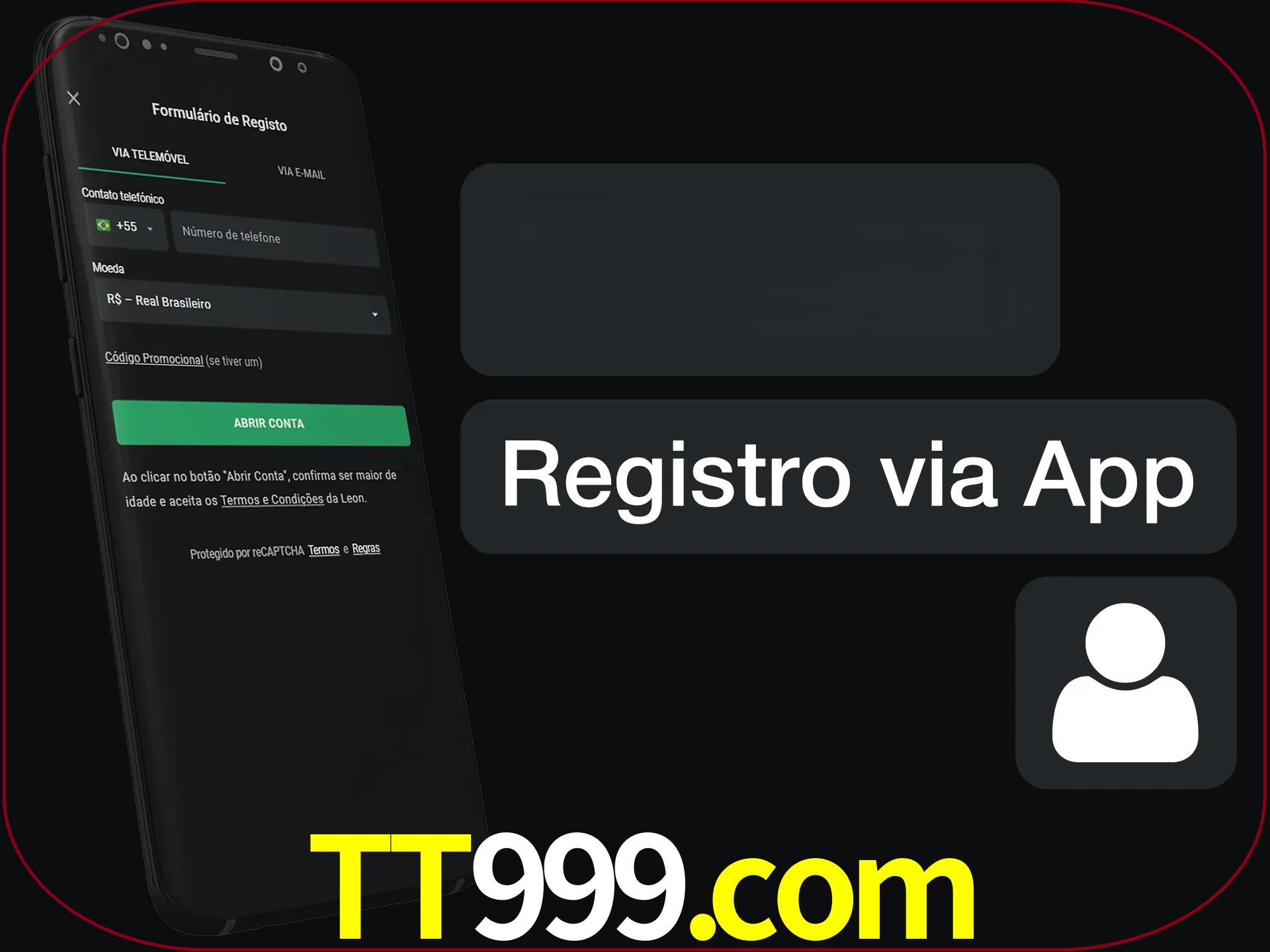 Registre-se com duas etapas usando o aplicativo.