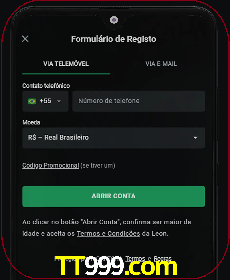 Abra o aplicativo e inicie o processo de registro.