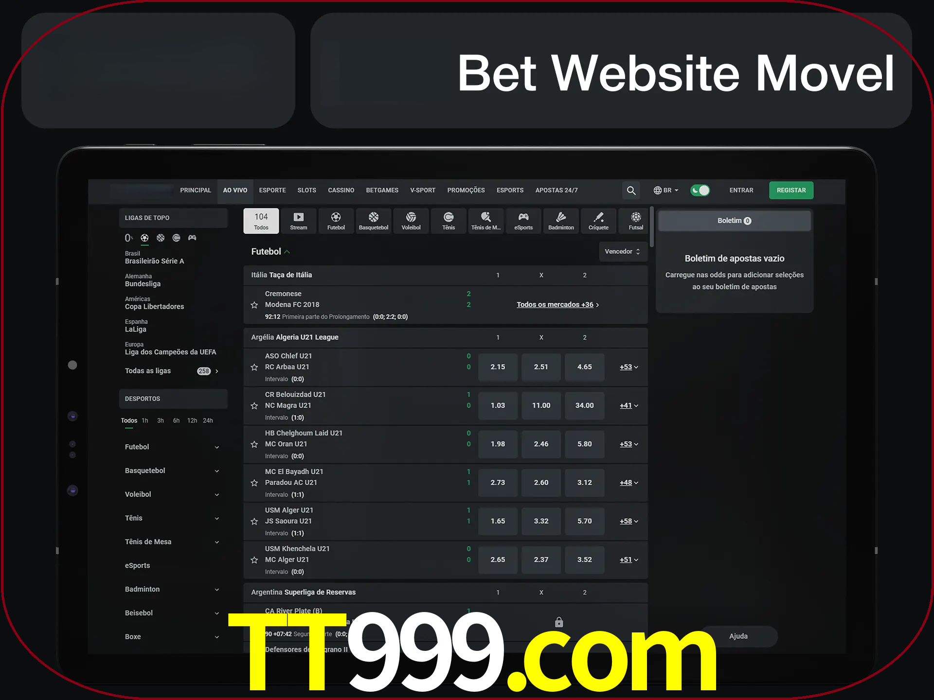 Use nosso website em qualquer dispositivo.