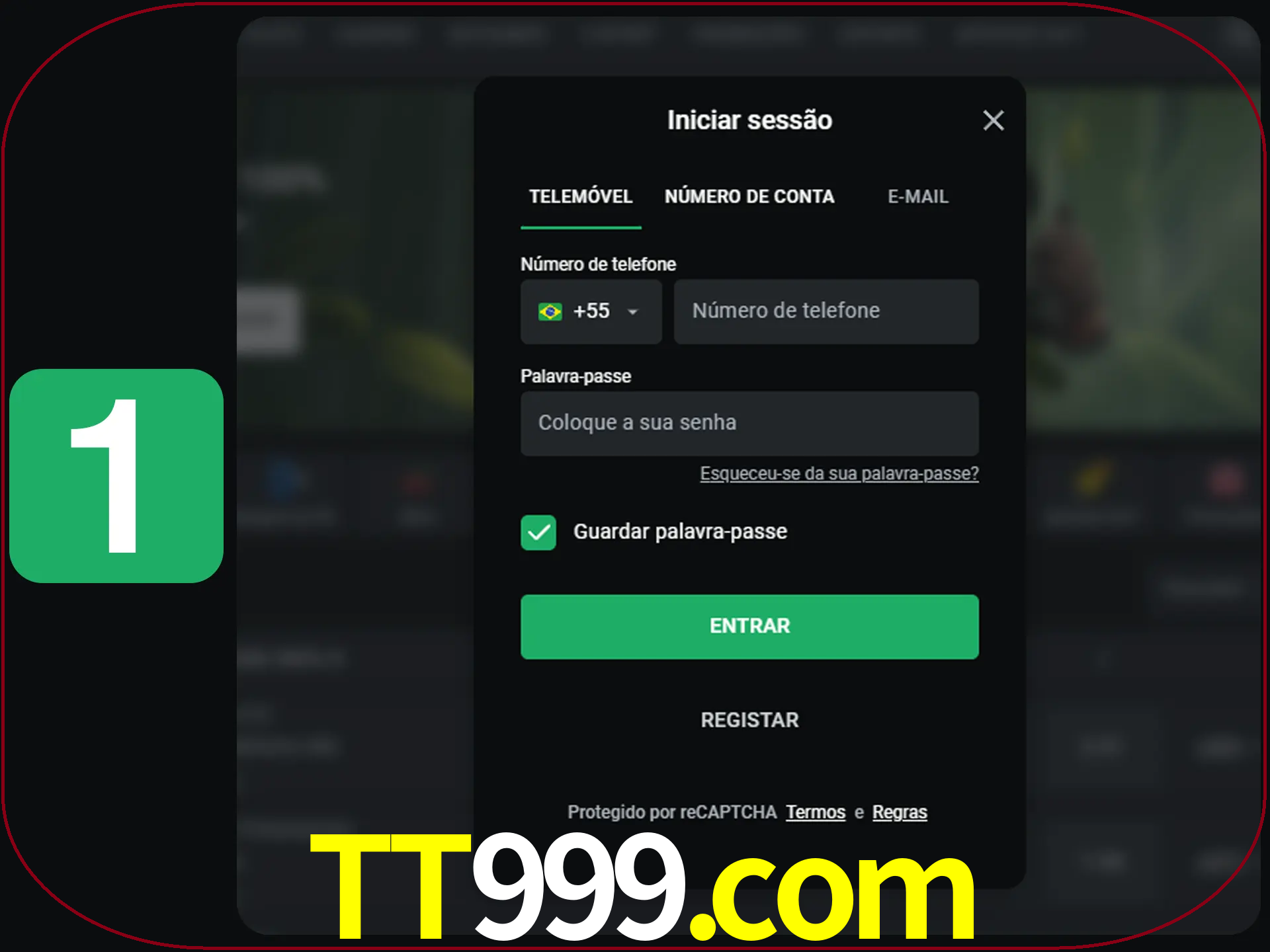 Clique no botão Entrar.